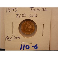 1855 Indian Head $1 Gold Coin