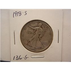 1918-S Walking Liberty Half Dollar