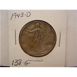 1943-D Walking Liberty Half Dollar