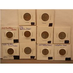 (10) Buffalo Nickels, Mixed Dates