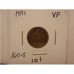 1891 Seated Liberty Dime