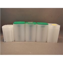 5 Plastic Coin Tubes
