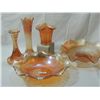 Image 1 : LOT 5 MARIGOLD CARNIVAL GLASS