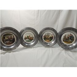 LOT 4 PEWTER AMERICAN REVOLUTION PLATES