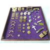 Image 1 : LOT BOX ASSORTED ANTIQUE MILITARY PINS AND BUTTON