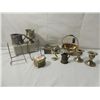 Image 1 : LOT 11 METAL COLLECTIBLES BOXES, CANDLE HOLDER, EC