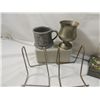 Image 2 : LOT 11 METAL COLLECTIBLES BOXES, CANDLE HOLDER, EC