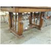 Image 2 : ANTIQUE OAK INLAID QTR SAW DINING TABLE LEAVES