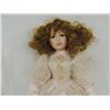 Image 2 : 28" PORCELAIN DOLL PEACH AND LACE DRESS