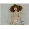 Image 4 : 28" PORCELAIN DOLL PEACH AND LACE DRESS
