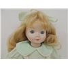 Image 2 : PORCELAIN DOLL IN LIGHT GREEN DRESS WITH STAND
