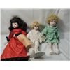Image 1 : LOT 3 PORCELAIN DOLLS 15" TALL