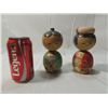 Image 1 : VINTAGE ASIAN WOODEN BOBBLE HEAD DOLLS