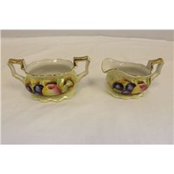 Hand Painted Occupied Japan Cream and Sugar