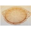 Image 1 : Pink Depression Glass "Flower Pattern" Serving Plate