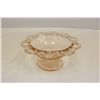 Image 1 : Pink Depression Glass "Old Colony With Pink Lace Pattern" Compote