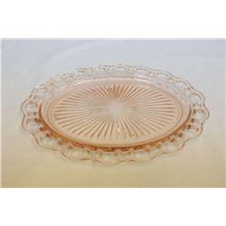 Pink Depression Glass "Old Colony With Pink Lace Pattern" Oval Platter