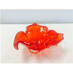 Hand Blown Canadian "Chalet" Red Art Glass Bowl