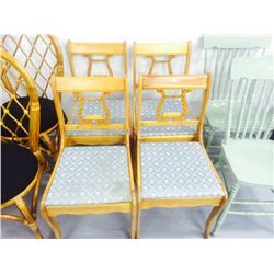 Set of 4 Vintage Harp Back Dining Chairs