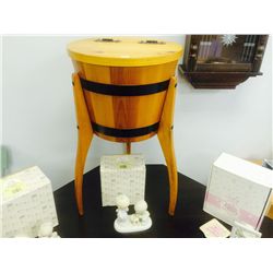 Hand Crafted Wood Floor Model Sewing Box