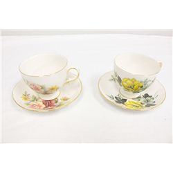 2 Queen Anne Bone China Cups and Saucers