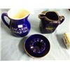 Image 1 : 2 Assorted Blue Whiskey Jugs and Ashtray