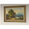 Image 1 : Older Framed Unsigned Oil on Canvas (Size Including Frame 44" X 32")