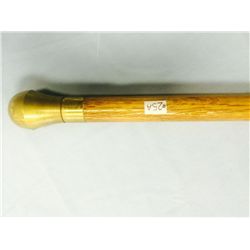 Vintage Oak Walking Walking Stick With Brass Knob