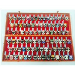 Older Collection of 88 Miniature Masks in Display Box