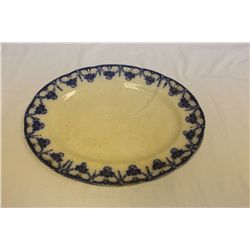 Vernon England Antique Oval Platter (Large Age Crack) (16" X 11")