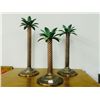 Image 1 : Set of 3 Copper Palm Tree Candle Holders