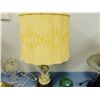 Image 1 : Retro Hand Decorated Glass Base Table Lamp