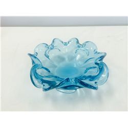 Hand Blown Canadian "Chalet" Blue Art Glass Bowl