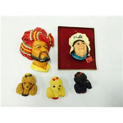 5 Assorted Bosson Figural Wall Plaques
