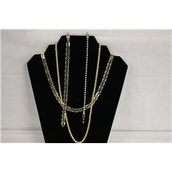 SanTropez 40% Yellow Gold Over Sterling Silver Jewelry Set Including 2 Neck Chains 2 Bracelets and 2