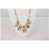 Image 1 : Designer Gold Plated Necklace With Champagne Crystals and C.Z.