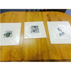 2 Hand Colored and 1 Black and White Engravings