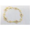 Image 1 : Gold Plated Sterling Silver Bracelet With Genuine Amethyst, Peridot and Blue Topaz