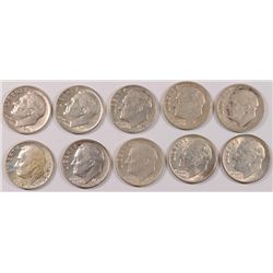 (10) ROOSEVELT DIMES (46, 48-D, 49-S, 50, 51-D, 52, 53, 53-D, 54, 54-D)