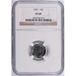 1957 ROOSEVELT DIME, NGC PROOF-69!!