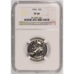 1956 WASHINGTON QUARTER, NGC PROOF-68