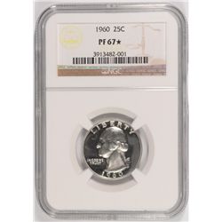 1960 WASHINGTON QUARTER, NGC PROOF-67 STAR!