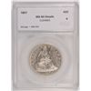 Image 1 : 1857 SEATED HALF DOLLAR SEGS MS60 DETAILS CLEANED