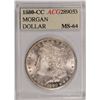 Image 1 : 1880-CC MORGAN SILVER DOLLAR, ACG MS-64  WHITE!