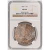 Image 1 : 1887 MORGAN DOLLAR NGC MS-64 RAINBOW COLOR OBVERSE, WHITE REVERSE