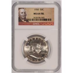 1950 FRANKLIN HALF DOLLAR NGC MS-64 FBL