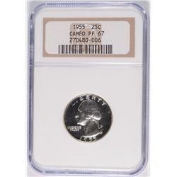 1955 WASHINGTON QUARTER, NGC PROOF-67 CAMEO