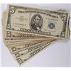 Image 1 : 7-$5.00 SILVER CERTS AND 23 $5.00 RED SEAL NOTES, AVERAGE CIRC. CONDITION
