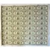 Image 1 : UNCUT SHEET OF (32) CHOICE UNCIRCULATED 1976 $2.00 US NOTES, BICENTENNIAL ISSUE