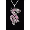 Image 2 : Sterling Silver 1.30 ct. 53 Round Ruby Pendant
